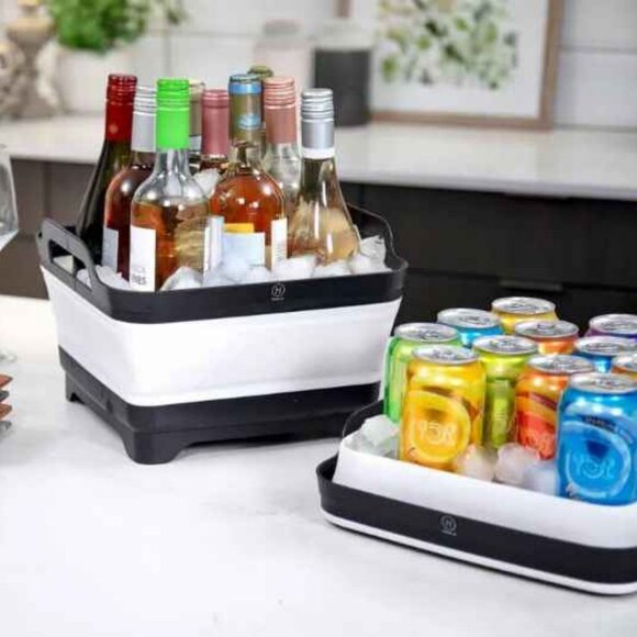 Mark Charles Misilli Set of 2 Collapsible Dish Drainers w/ Removable Drain Grey - Picture 6 of 10